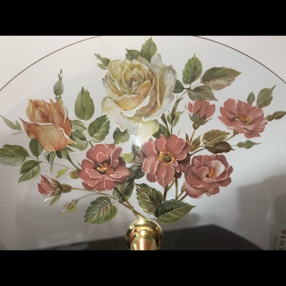 Handmade Viking Glass Tidbit tray floral dish - Picture 4 of 8